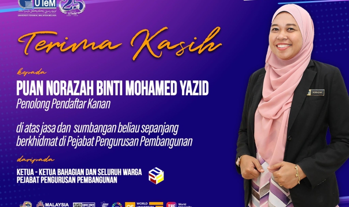 SEKALUNG PENGHARGAAN PUAN NORAZAH BINTI MOHAMED