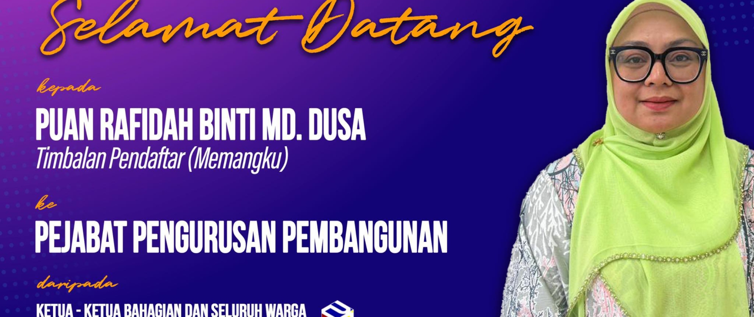 TAHNIAH DAN SELAMAT DATANG!